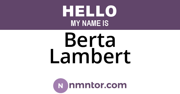 Berta Lambert