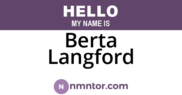 Berta Langford