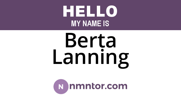 Berta Lanning