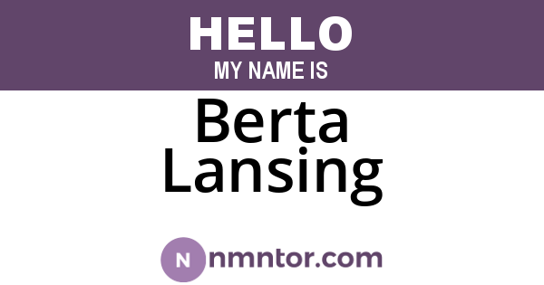 Berta Lansing