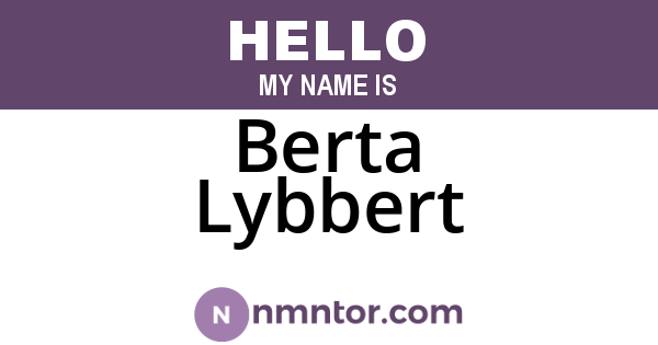 Berta Lybbert