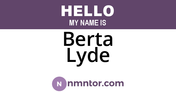 Berta Lyde