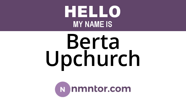 Berta Upchurch