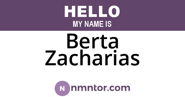Berta Zacharias