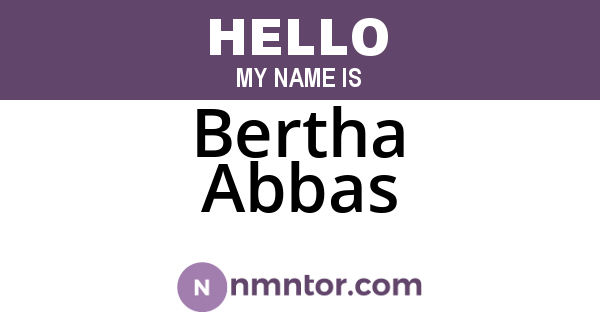 Bertha Abbas