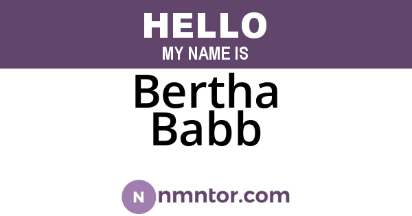 Bertha Babb