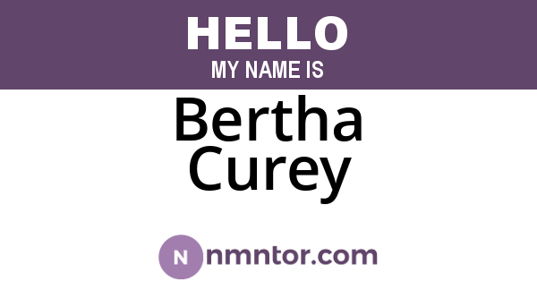 Bertha Curey