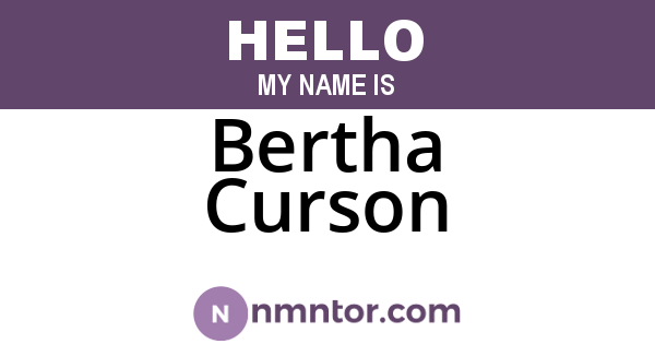 Bertha Curson