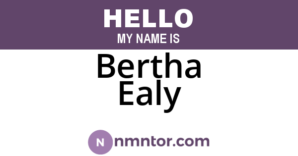 Bertha Ealy