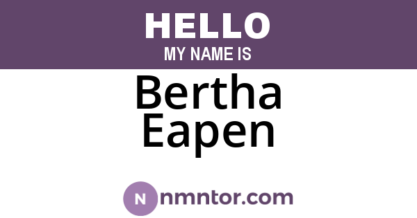 Bertha Eapen
