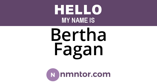Bertha Fagan