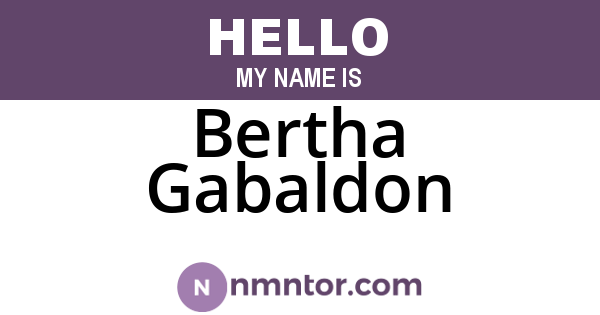 Bertha Gabaldon