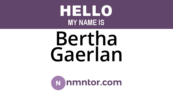Bertha Gaerlan