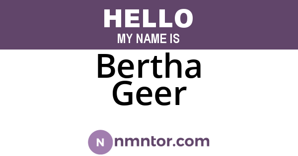 Bertha Geer