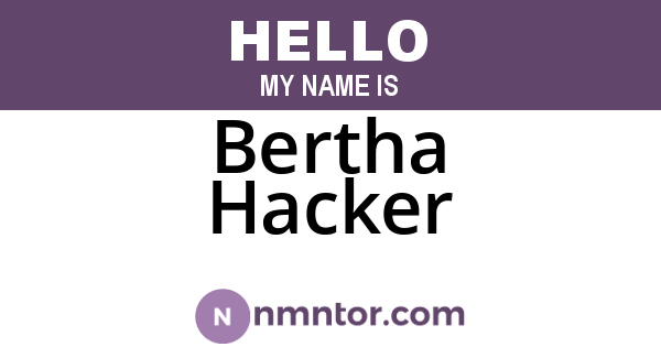 Bertha Hacker