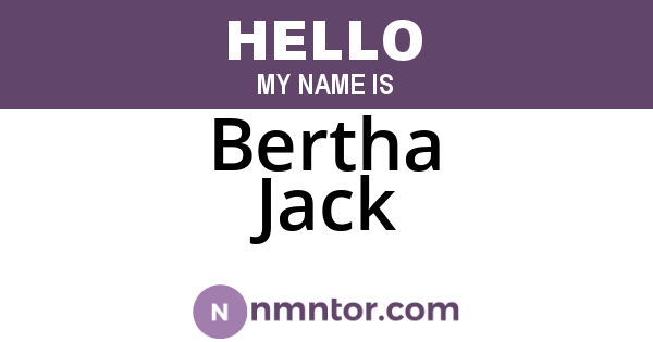 Bertha Jack