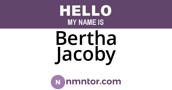 Bertha Jacoby