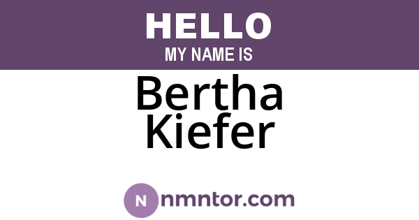 Bertha Kiefer
