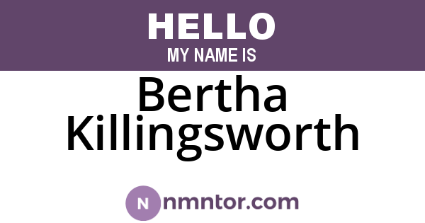 Bertha Killingsworth