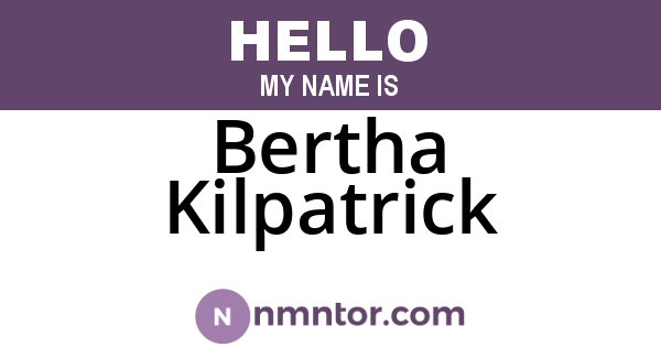Bertha Kilpatrick