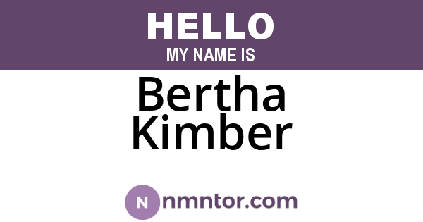 Bertha Kimber