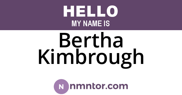 Bertha Kimbrough