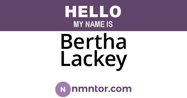 Bertha Lackey
