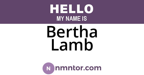 Bertha Lamb