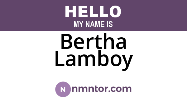 Bertha Lamboy