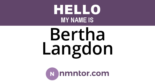 Bertha Langdon