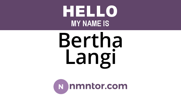 Bertha Langi