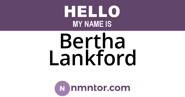 Bertha Lankford