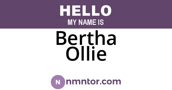 Bertha Ollie