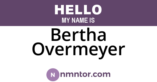 Bertha Overmeyer