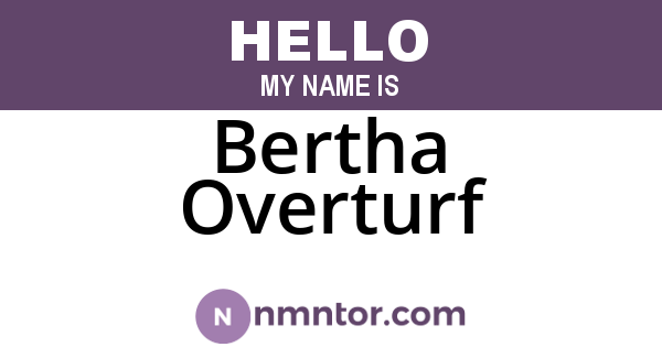 Bertha Overturf