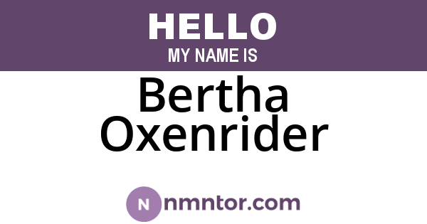 Bertha Oxenrider