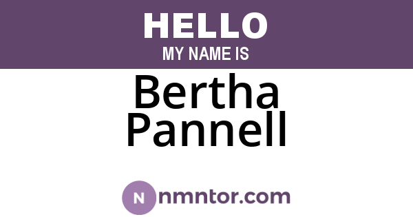 Bertha Pannell