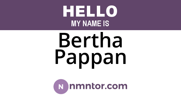Bertha Pappan