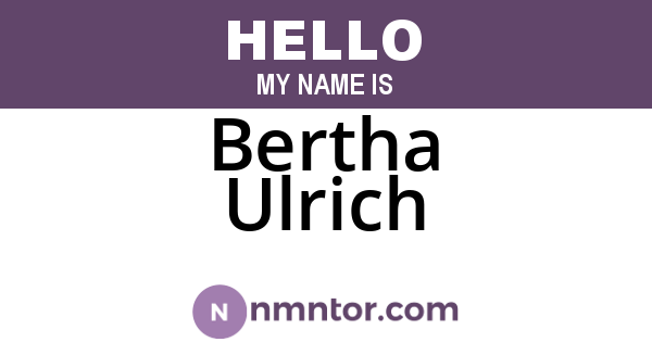 Bertha Ulrich