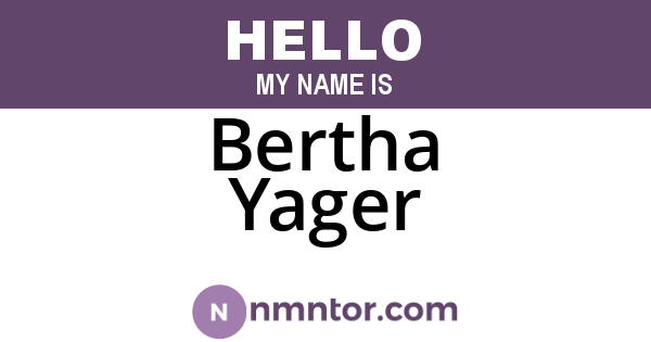 Bertha Yager
