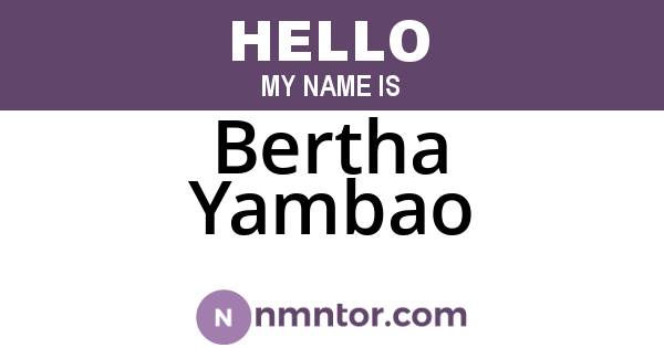 Bertha Yambao