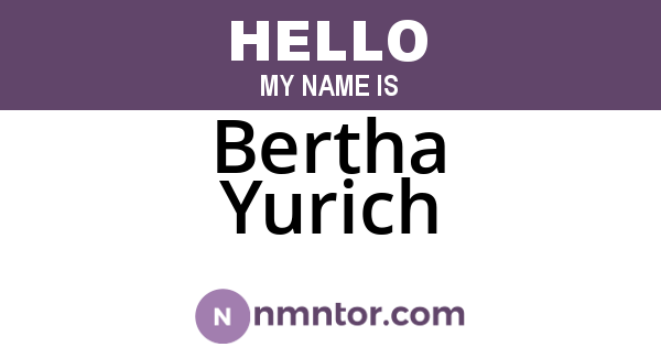Bertha Yurich
