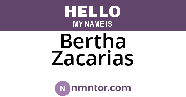 Bertha Zacarias