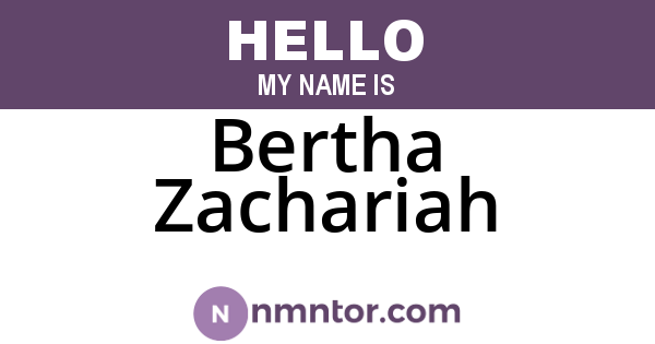 Bertha Zachariah