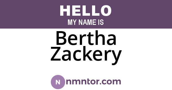 Bertha Zackery