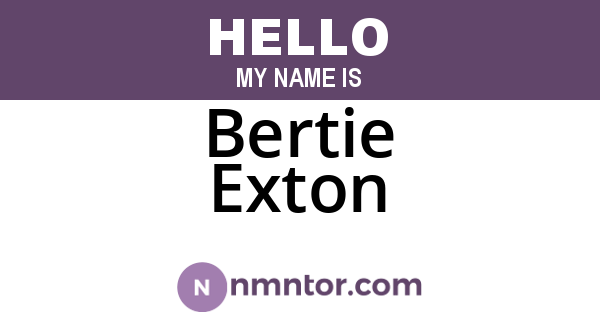 Bertie Exton