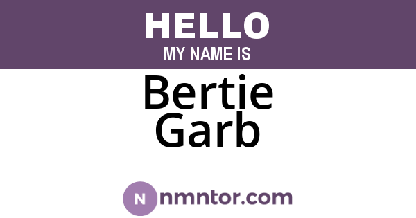 Bertie Garb