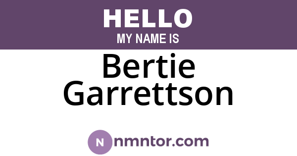 Bertie Garrettson