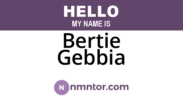 Bertie Gebbia