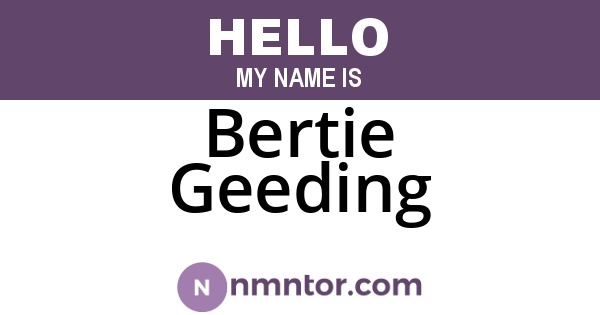 Bertie Geeding